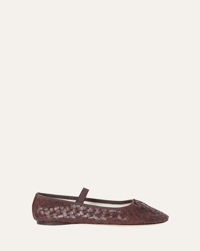 Leonie Woven Lambskin Leather Ballerina Flats